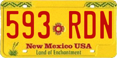 NM license plate 593RDN