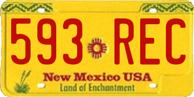 NM license plate 593REC