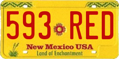 NM license plate 593RED