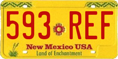 NM license plate 593REF