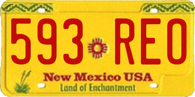 NM license plate 593REO