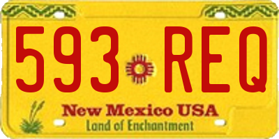 NM license plate 593REQ