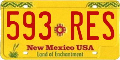 NM license plate 593RES