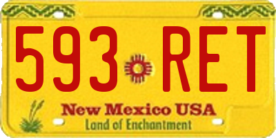NM license plate 593RET