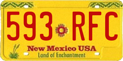 NM license plate 593RFC