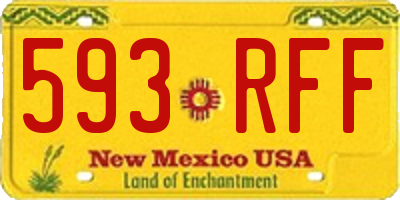 NM license plate 593RFF