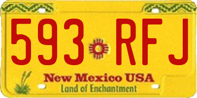 NM license plate 593RFJ