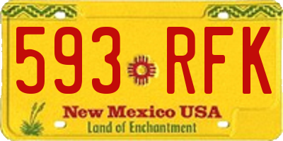 NM license plate 593RFK