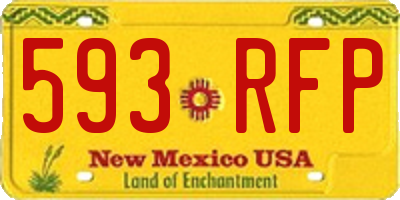 NM license plate 593RFP