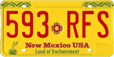 NM license plate 593RFS