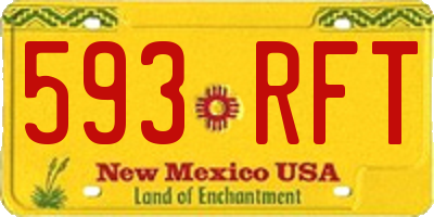 NM license plate 593RFT