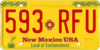 NM license plate 593RFU
