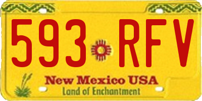 NM license plate 593RFV