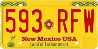 NM license plate 593RFW