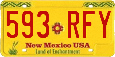 NM license plate 593RFY