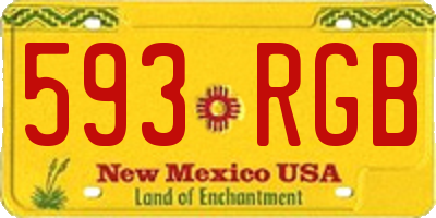 NM license plate 593RGB