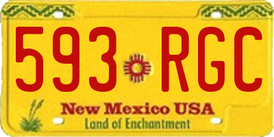 NM license plate 593RGC
