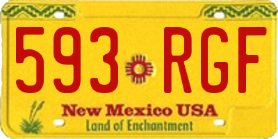NM license plate 593RGF