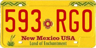 NM license plate 593RGO