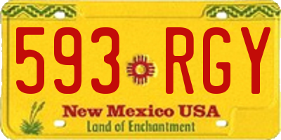 NM license plate 593RGY