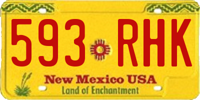 NM license plate 593RHK