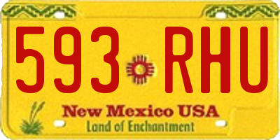 NM license plate 593RHU