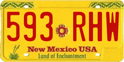 NM license plate 593RHW