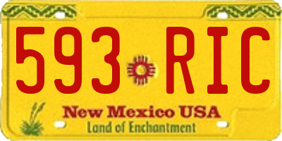 NM license plate 593RIC