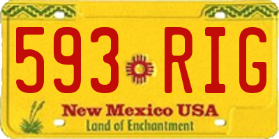 NM license plate 593RIG