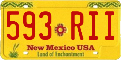 NM license plate 593RII