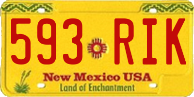 NM license plate 593RIK