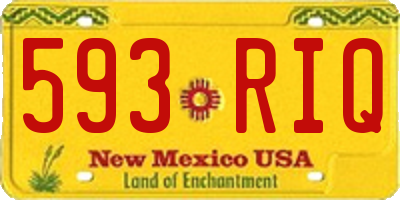 NM license plate 593RIQ