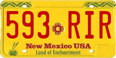NM license plate 593RIR