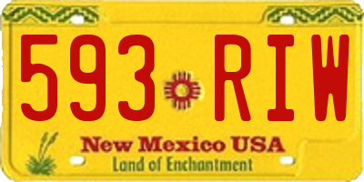 NM license plate 593RIW