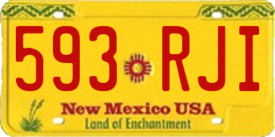 NM license plate 593RJI