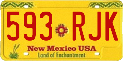 NM license plate 593RJK