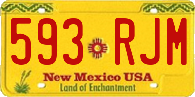 NM license plate 593RJM