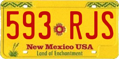 NM license plate 593RJS