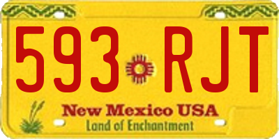 NM license plate 593RJT