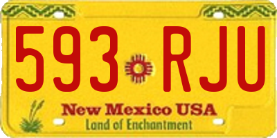 NM license plate 593RJU