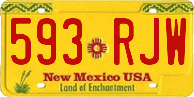 NM license plate 593RJW