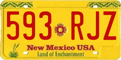 NM license plate 593RJZ