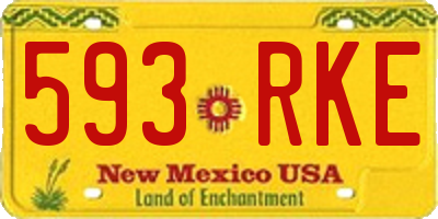 NM license plate 593RKE