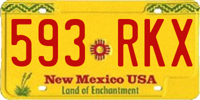 NM license plate 593RKX