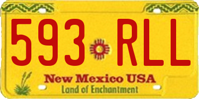 NM license plate 593RLL