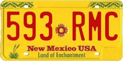 NM license plate 593RMC
