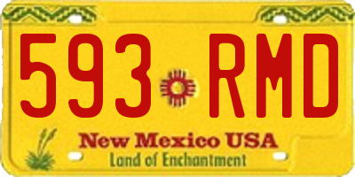 NM license plate 593RMD