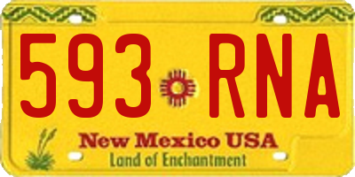 NM license plate 593RNA