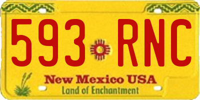 NM license plate 593RNC