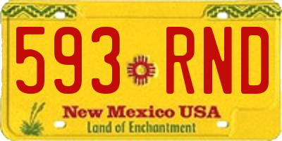NM license plate 593RND